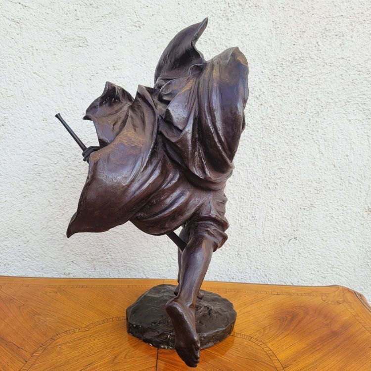 A Miniati, Arab warrior, signed orientalist bronze, early 20th century