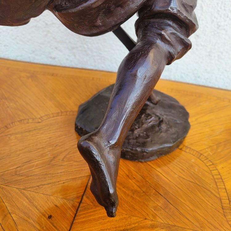 A Miniati, Arab warrior, signed orientalist bronze, early 20th century
