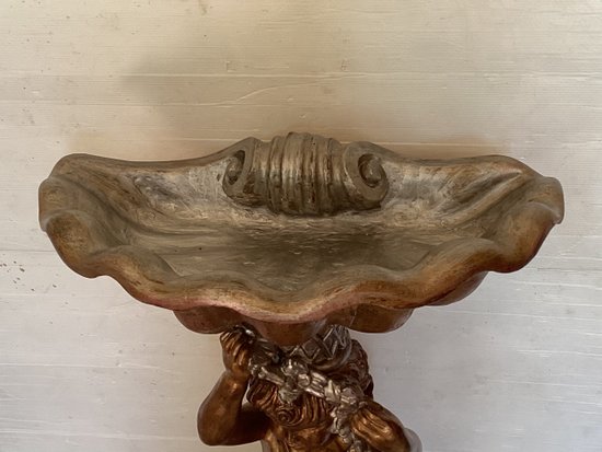 19th century gilded wood stoup