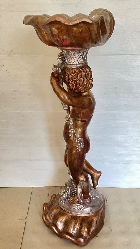 19th century gilded wood stoup