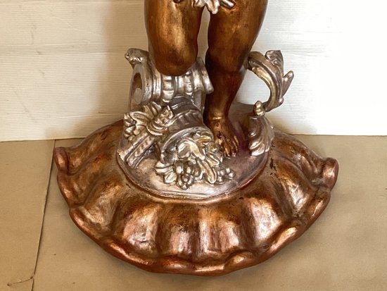 19th century gilded wood stoup