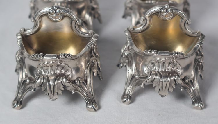 Suite de quatre de salières en argent massif et vermeil Boin-Taburet fin XIXe