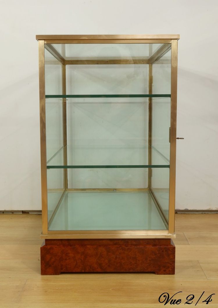Vetrina in ottone e olmo - 1950