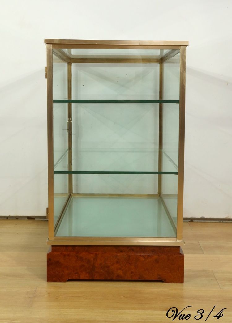 Vetrina in ottone e olmo - 1950