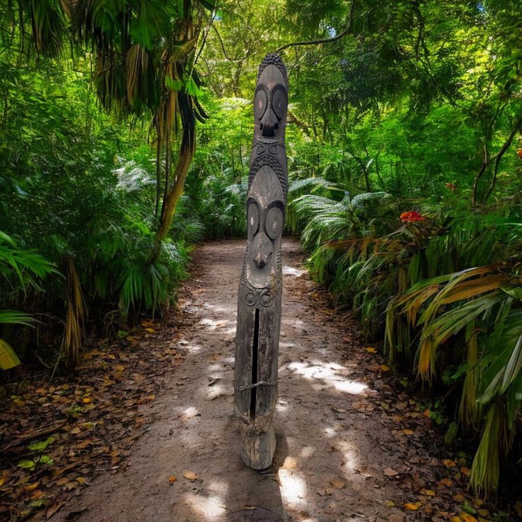 Ambrym drum, slit drum Vanuatu, totem, tribal art, oceanic art, oceania, H 380 cm