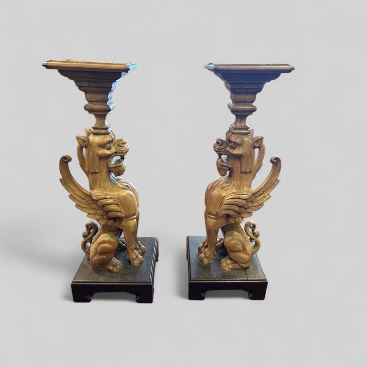 Paire de sellettes aux griffons époque fin XIXéme - gaine - colonne - sellette Napoléon III