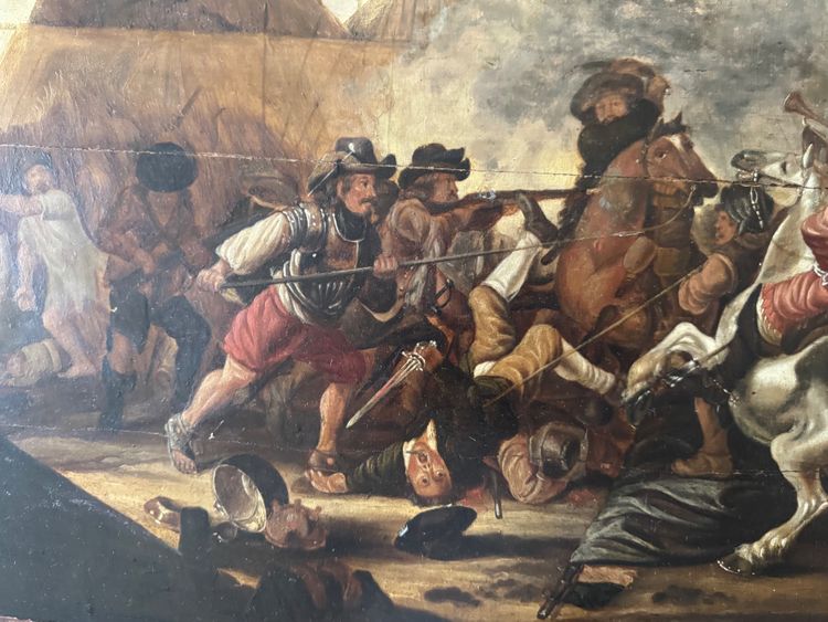 17th century battle scene, cavalry charge.