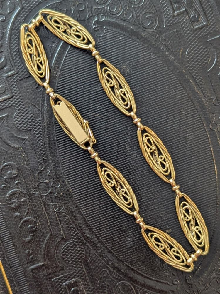 Bracciale antico in oro 18 ct con diamanti