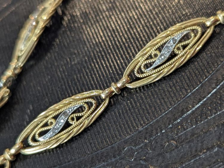 Bracciale antico in oro 18 ct con diamanti