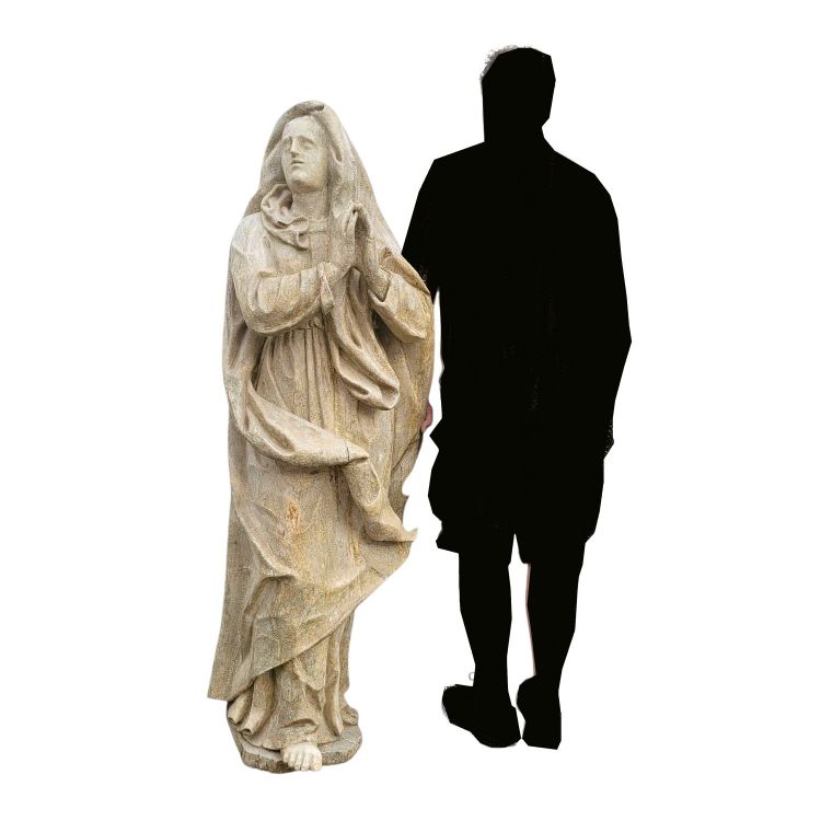 Madonna in lacquered wood H160cm, 17th century period