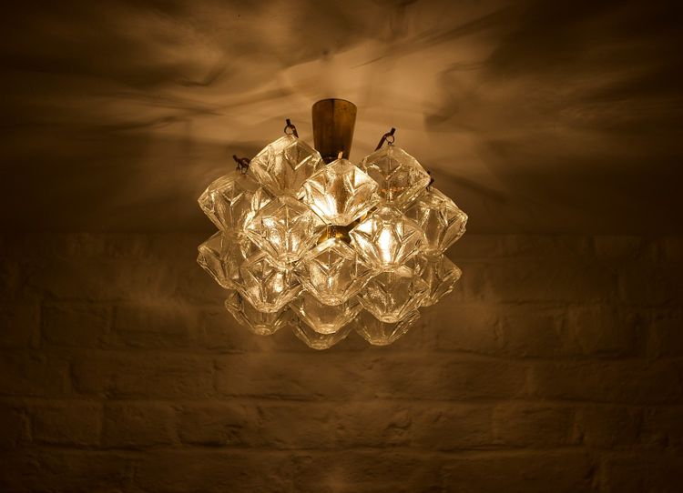 Lampada a sospensione "Pagoda" in ottone