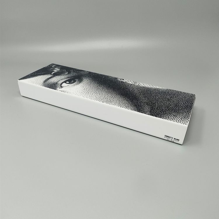 2000s Astonishing Black and White Fornasetti Box signed Fornasetti. Made in Italy