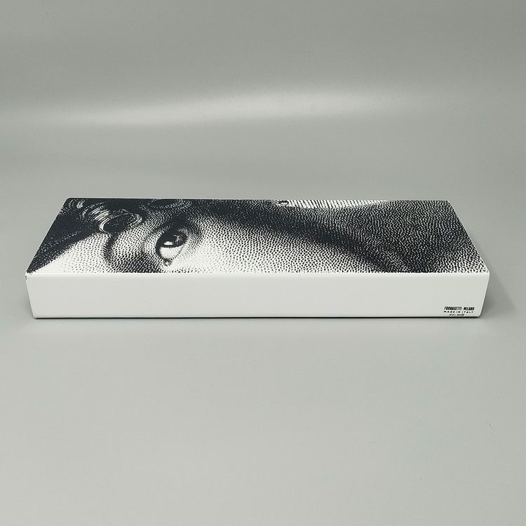 2000s Astonishing Black and White Fornasetti Box signed Fornasetti. Made in Italy