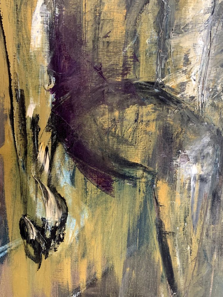 XXth painting, large and magnificent oil on canvas signed Bruno Dumas born 1958 France