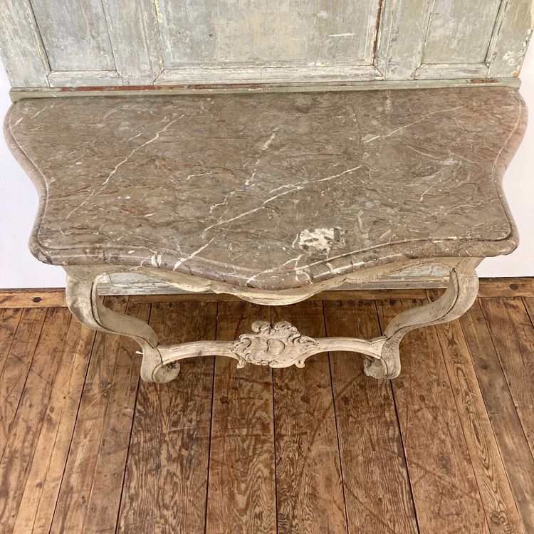 Console XVIIIème en chêne blanchi