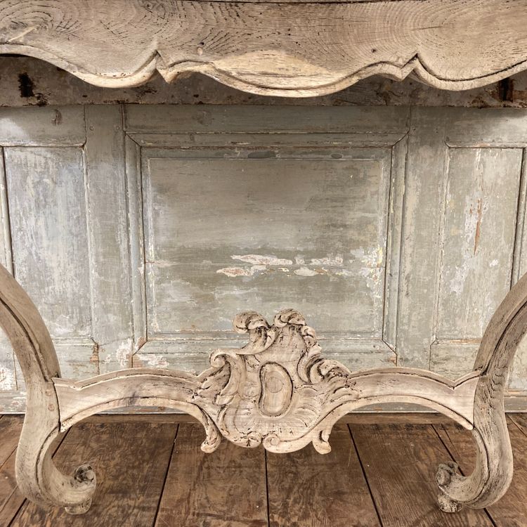 Console XVIIIème en chêne blanchi