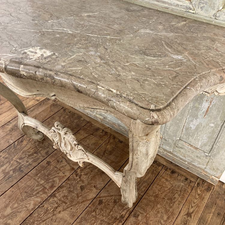 Console XVIIIème en chêne blanchi