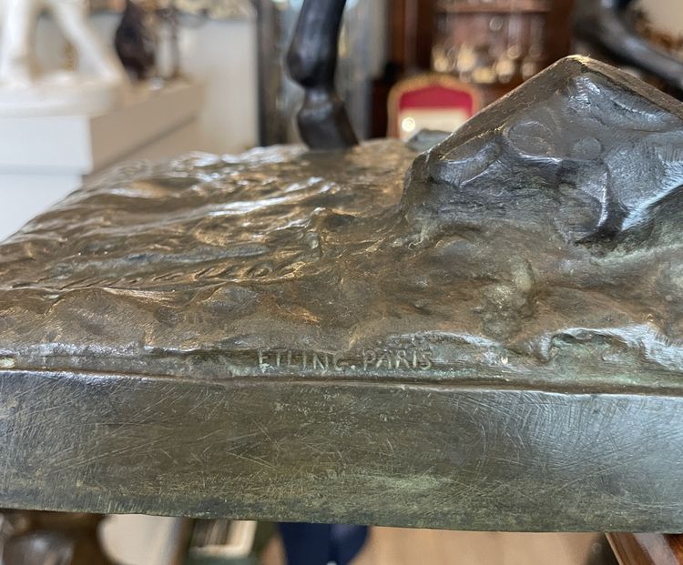 Sculpture en bronze E.Drouot Indien à cheval