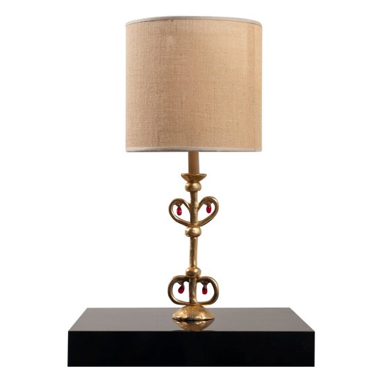 Bronze Lamp by Constance D for Lucien Gau