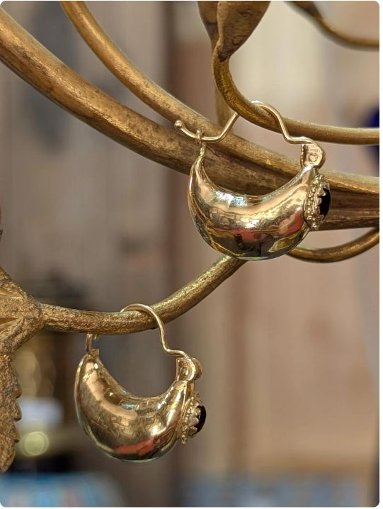 Orecchini Creole Dormeuse d'epoca in oro 18k