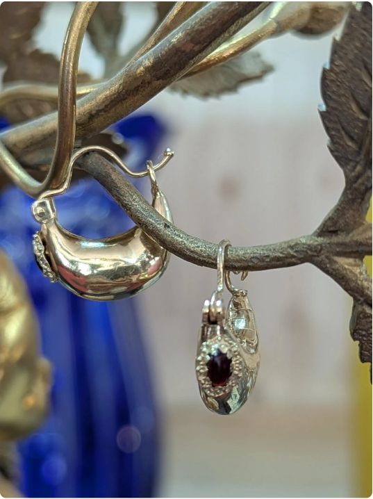 Orecchini Creole Dormeuse d'epoca in oro 18k