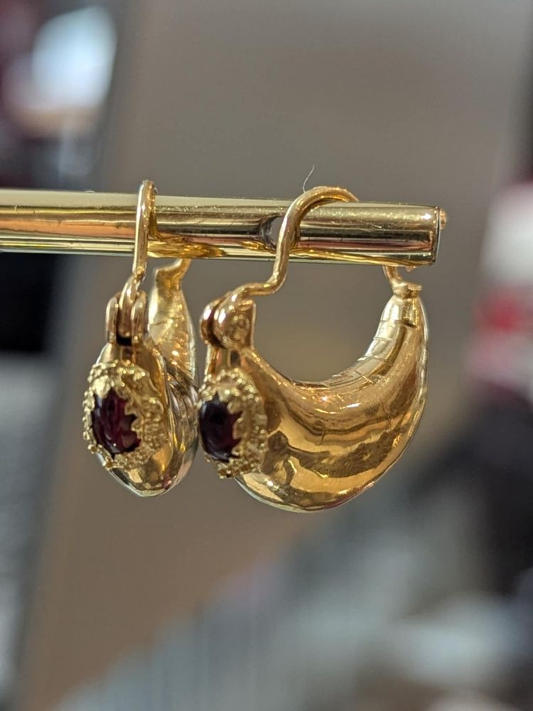 Orecchini Creole Dormeuse d'epoca in oro 18k