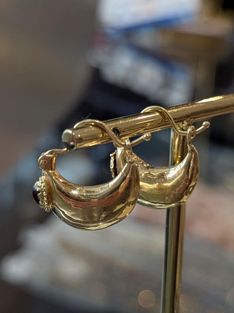 Orecchini Creole Dormeuse d'epoca in oro 18k