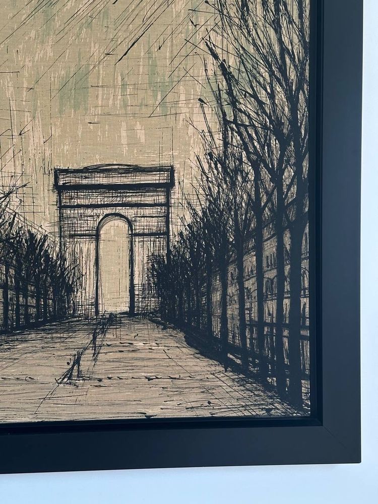 Tableau Bernard Buffet “Champs-Élysées et Arc de Triomphe”  Impression sur toile, Édition Corot