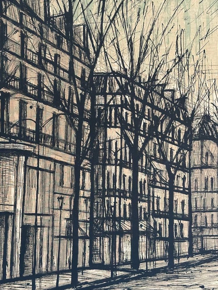 Tableau Bernard Buffet “Champs-Élysées et Arc de Triomphe”  Impression sur toile, Édition Corot
