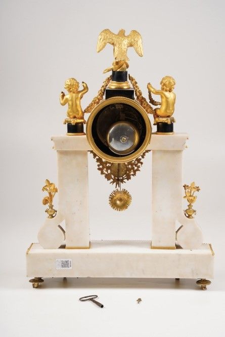 Pendule de table en bronze doré et marbre, Le Blond Fils, Paris, XIXe siècle