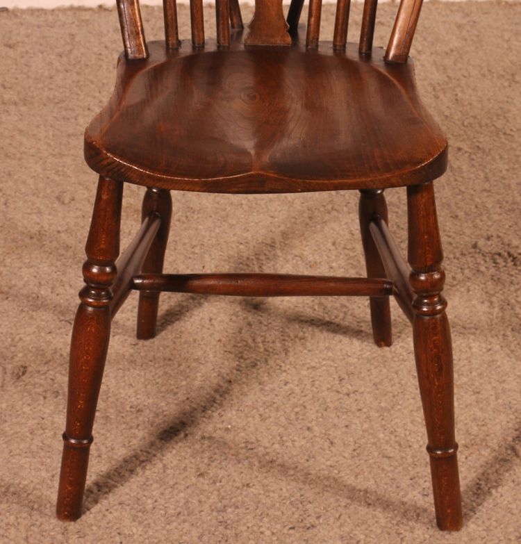 Série De 6 Chaises Windsor Wheelback Du 19° Siècle