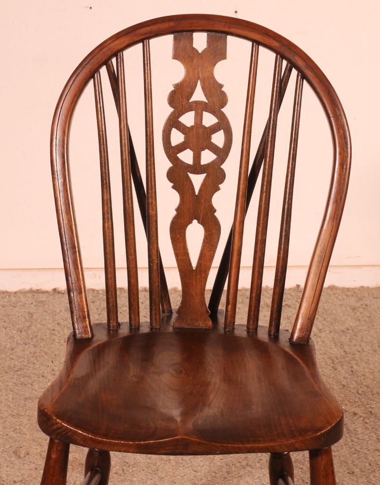 Série De 6 Chaises Windsor Wheelback Du 19° Siècle