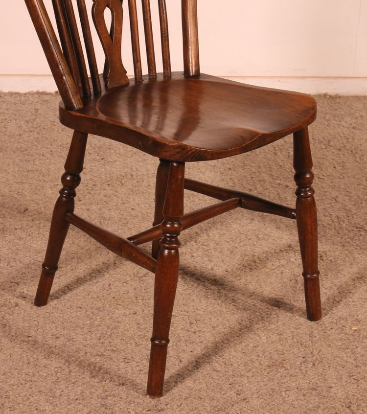 Série De 6 Chaises Windsor Wheelback Du 19° Siècle