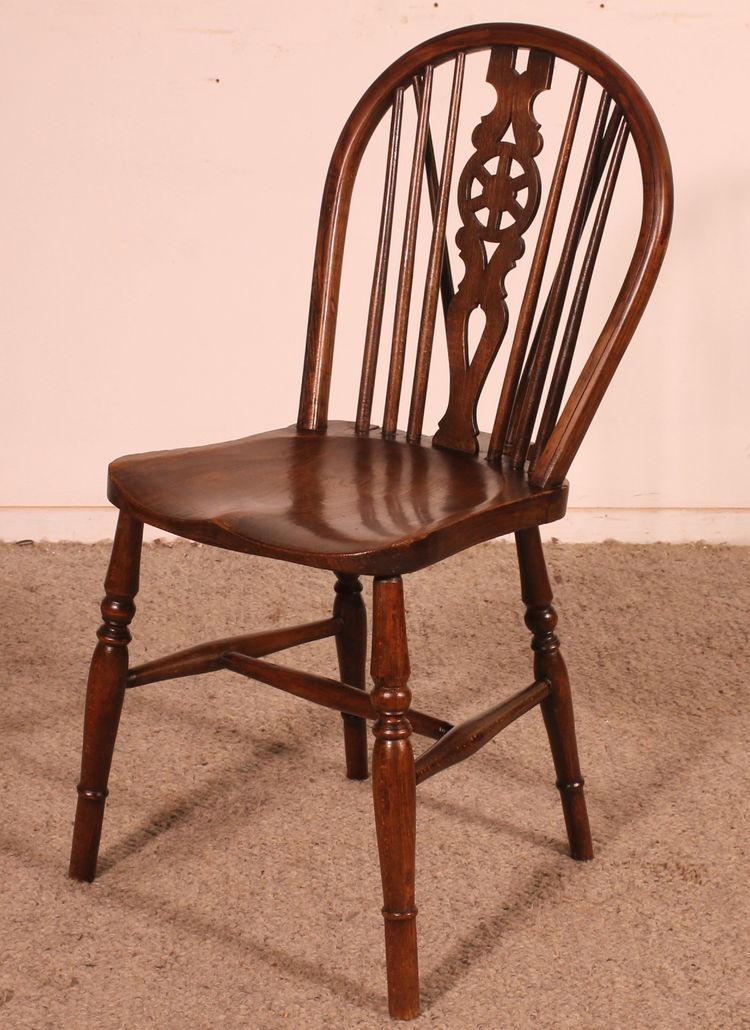Série De 6 Chaises Windsor Wheelback Du 19° Siècle