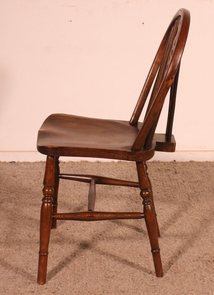 Série De 6 Chaises Windsor Wheelback Du 19° Siècle