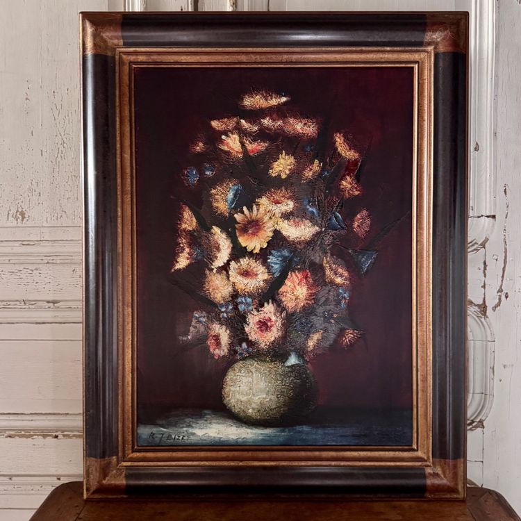Nature morte aux fleurs par Raymond-Jean Bizet XXe