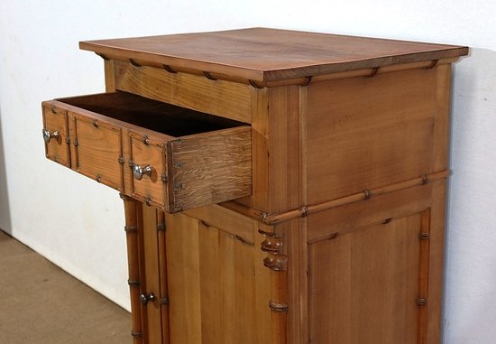 Mobiletto in Ciliegio Massello, Stile Bamboo, Art Nouveau - Epoca 1900