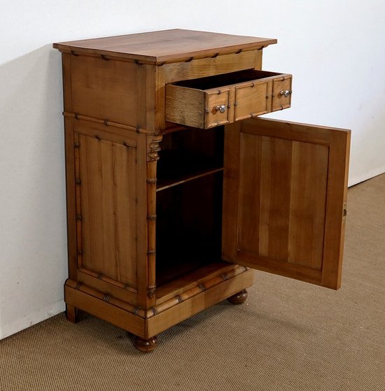 Mobiletto in Ciliegio Massello, Stile Bamboo, Art Nouveau - Epoca 1900
