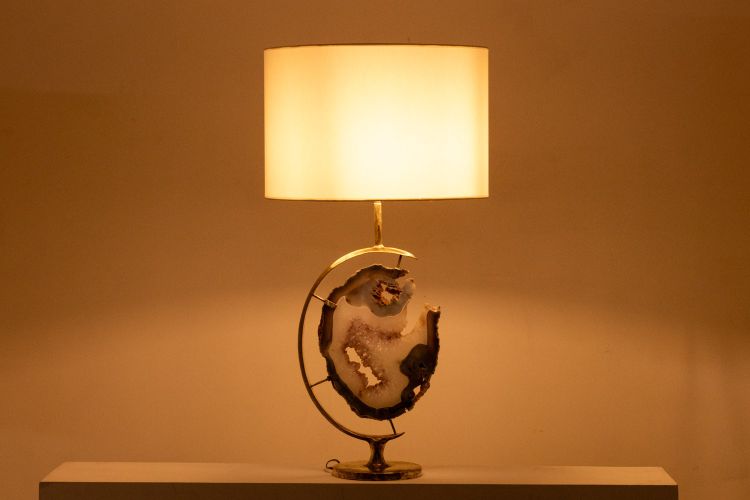 Lampada in bronzo e ametista. Circa 1970. LS6460275S