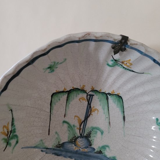 Saladier Nevers Fin XVIII debut XIX antiquite faience  porcelaine ceramique