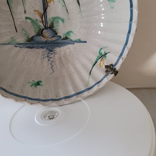 Saladier Nevers Fin XVIII debut XIX antiquite faience  porcelaine ceramique