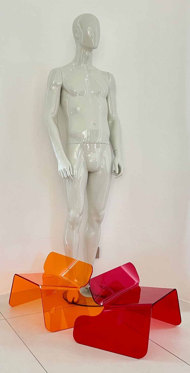 Red Plexiglas chair, France, 1970s