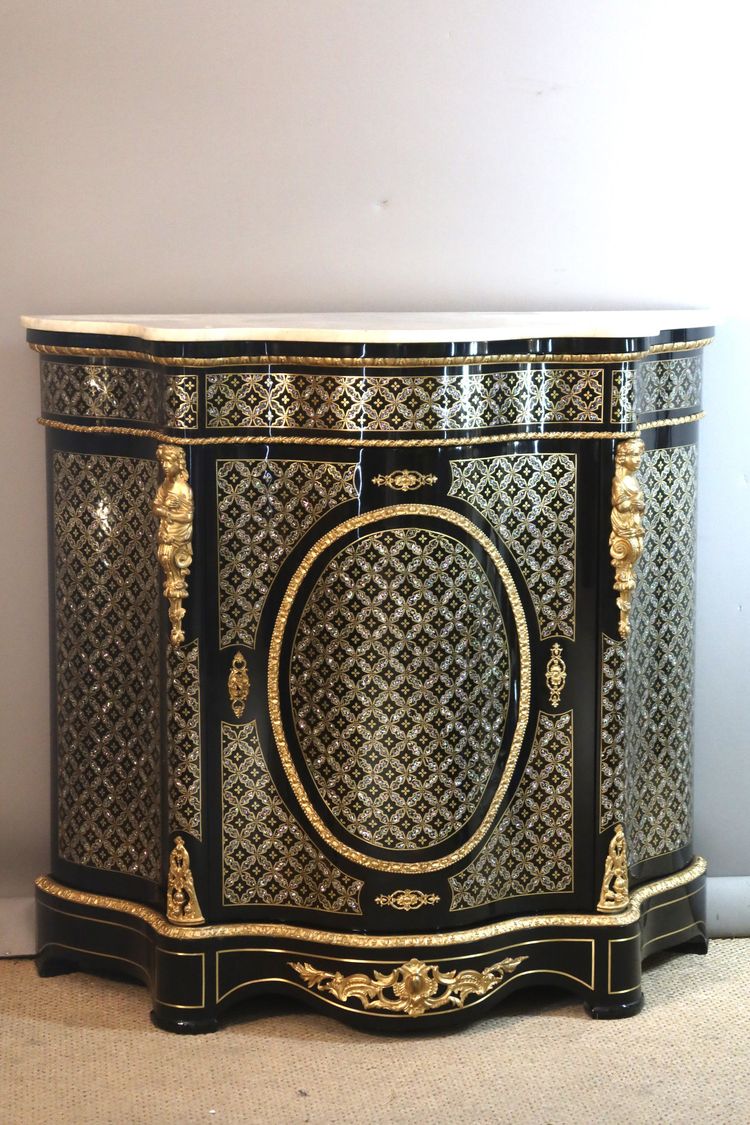 Napoleon III inlaid bronze and mother-of-pearl sideboard