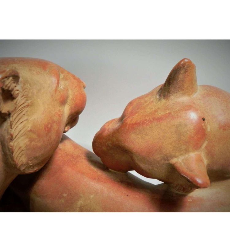Statue de panthères en terre cuite par René Rochard (1906 -1984)