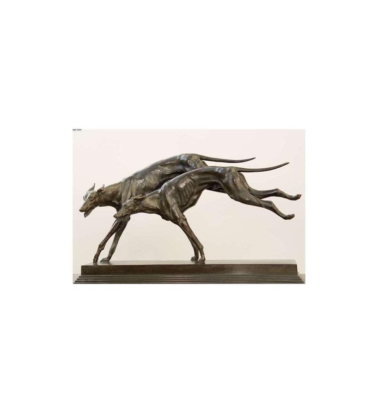 Otto Hofner — (1879-1946)+ Bronze cast, Racing Greyhounds