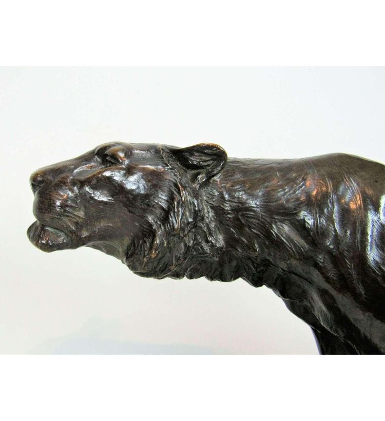 Georges Gardet - (1863-1939)+ Bronze, Der Panther auf der Lauer