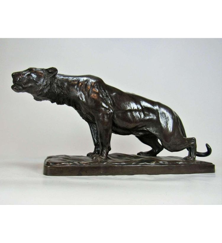 Georges Gardet - (1863-1939)+ Bronze, Der Panther auf der Lauer