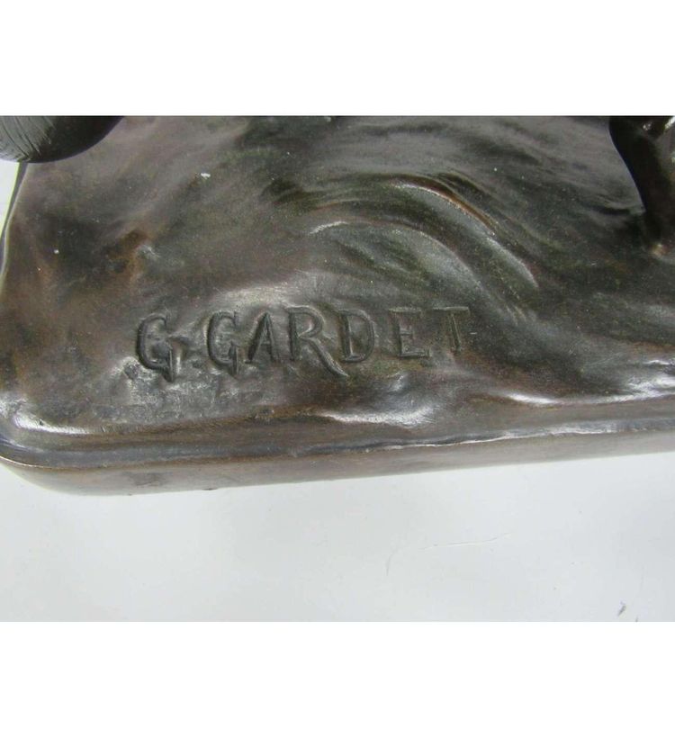 Georges Gardet - (1863-1939)+ Bronze, Der Panther auf der Lauer