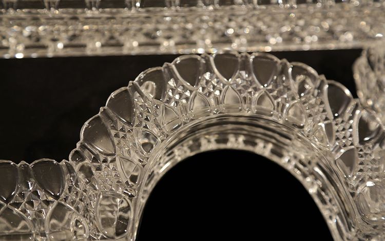 Chemin De Table Cristal DeVal Saint Lambert, Modèle "bambou" 