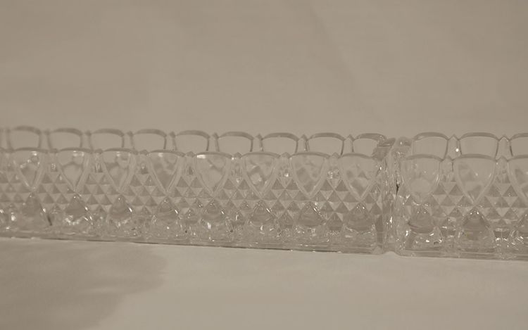 Chemin De Table Cristal DeVal Saint Lambert, Modèle "bambou" 